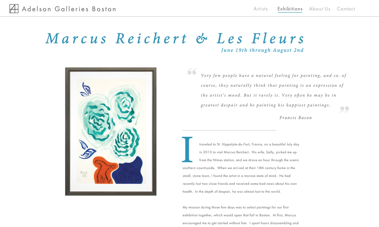 Adelson Galleries Boston Website — Home Page