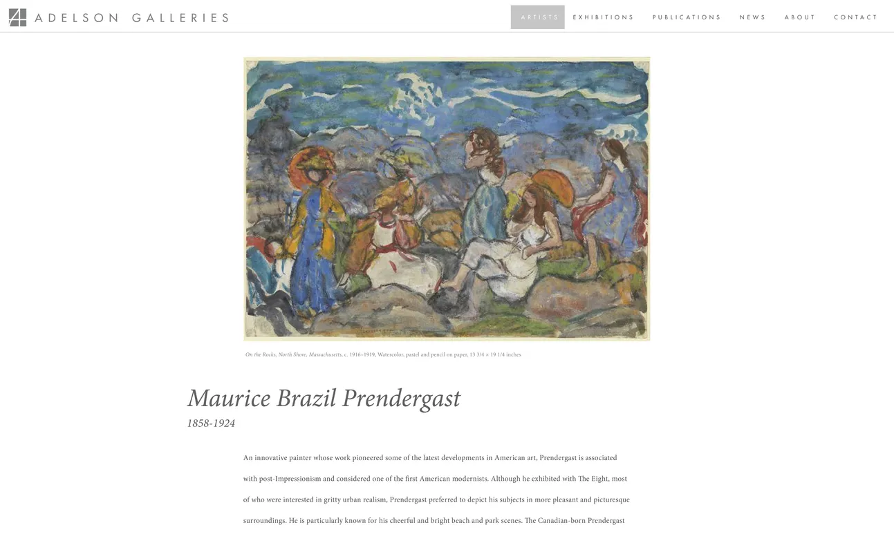 Adelson Galleries Website — Artist (Maurice Brazil Prendergast) Page