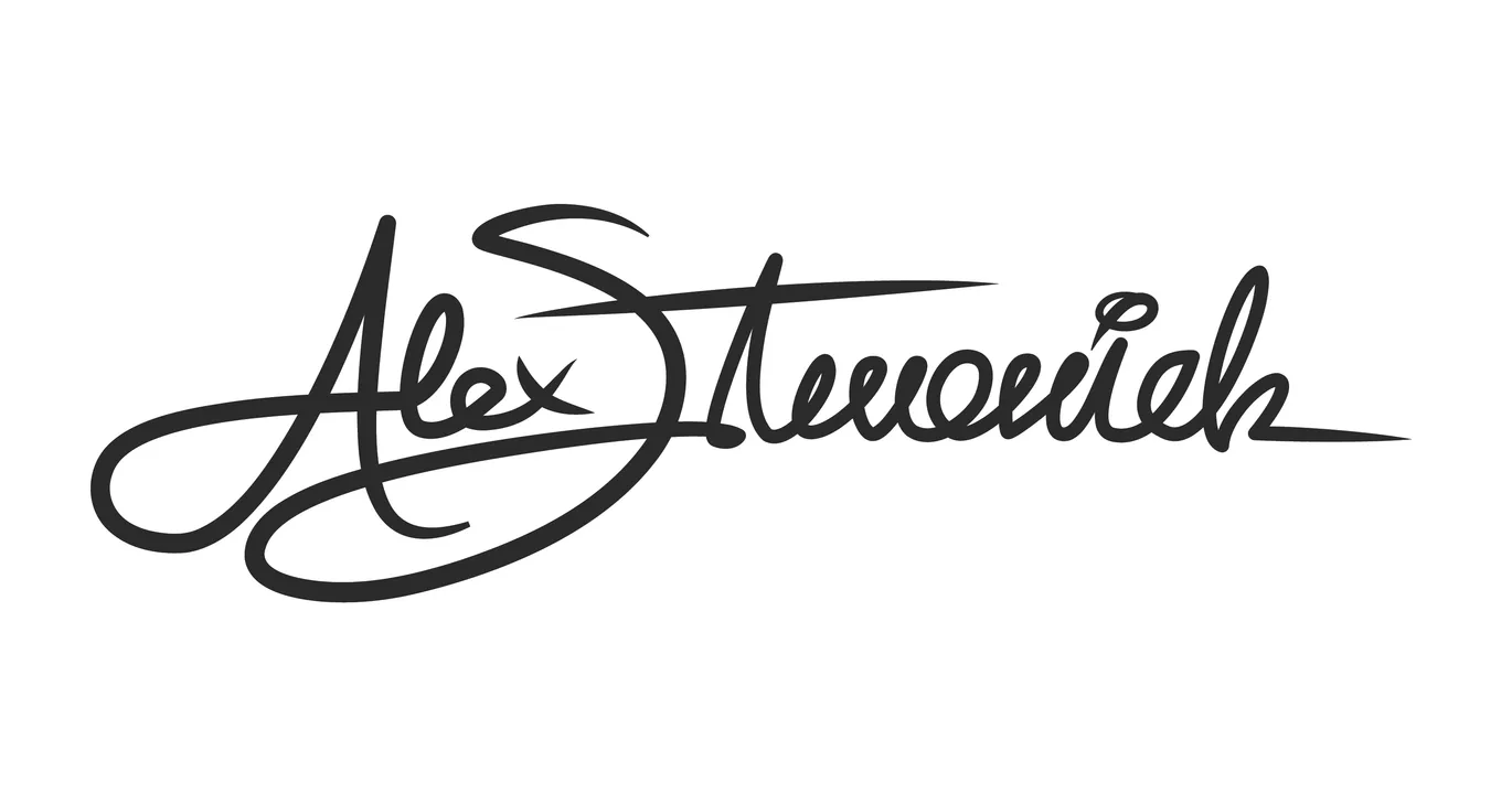 Alex Stevovich signature graphic