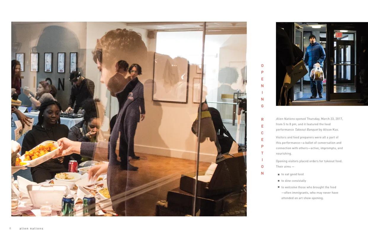 Alien Nations (2017) exhibition catalog, pages 8-9