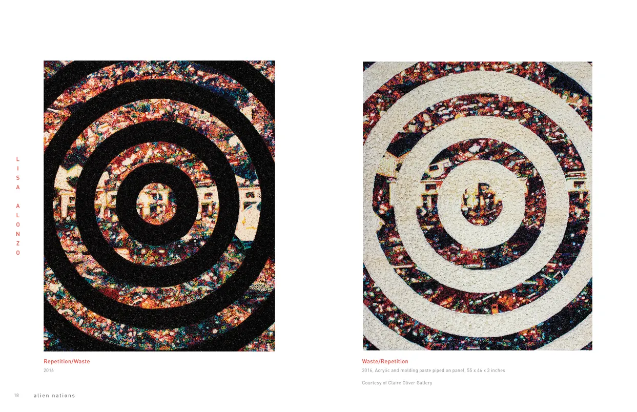 Alien Nations (2017) exhibition catalog, pages 18-19
