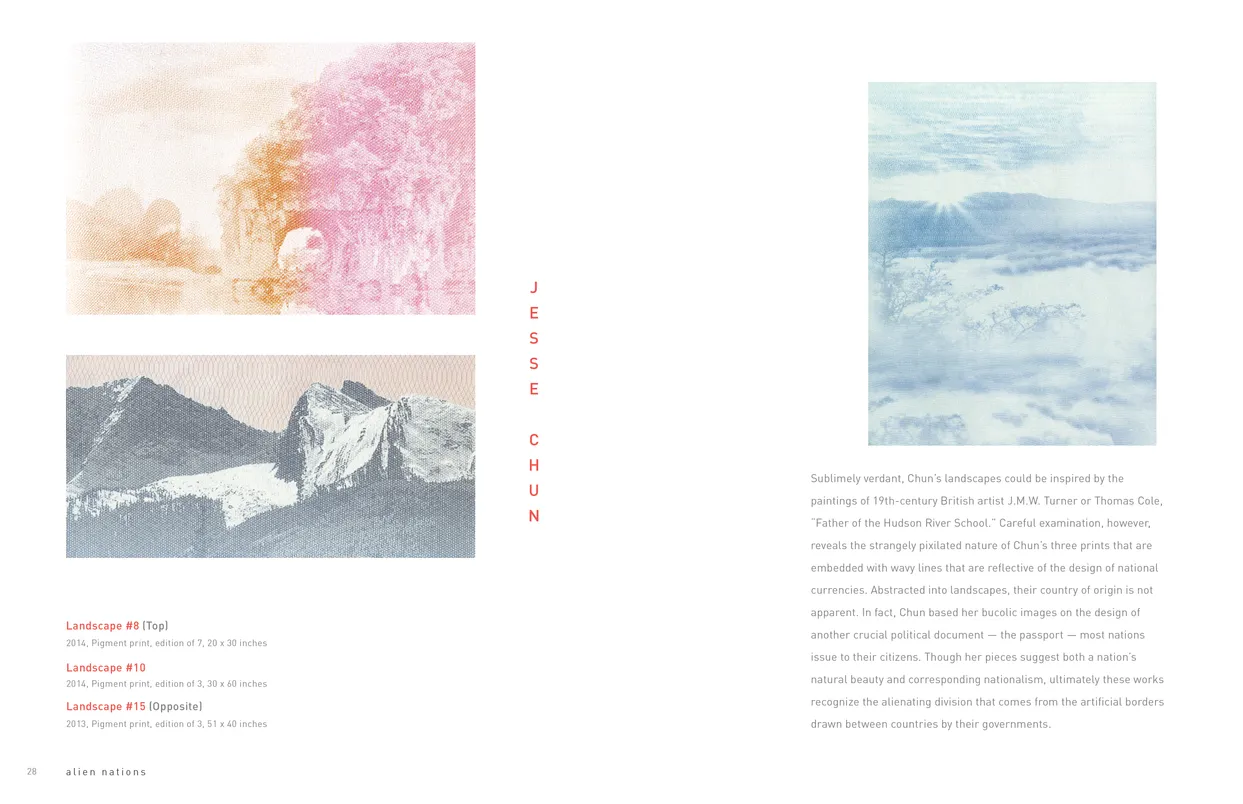 Alien Nations (2017) exhibition catalog, pages 28-29