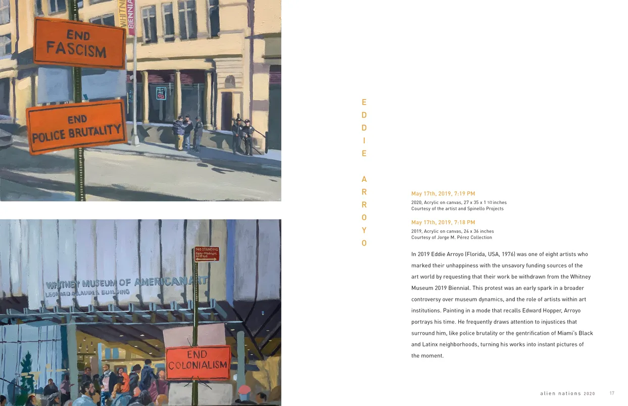 Alien Nations 2020 exhibition catalog, pages 16-17