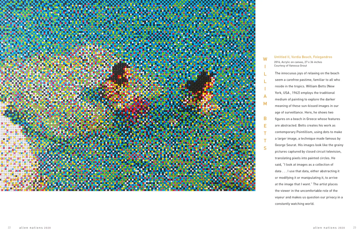 Alien Nations 2020 exhibition catalog, pages 22-23