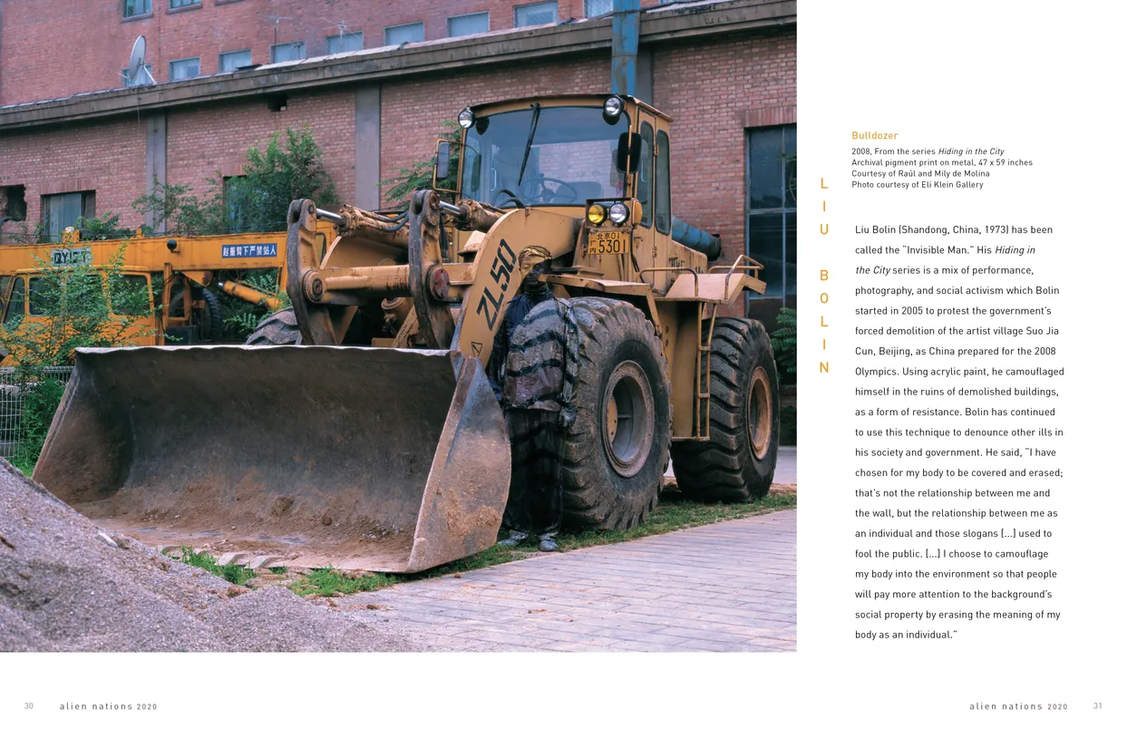 Alien Nations 2020 exhibition catalog, pages 30-31