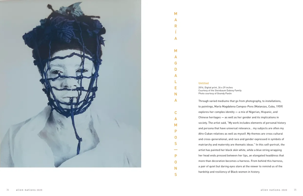Alien Nations 2020 exhibition catalog, pages 34-35