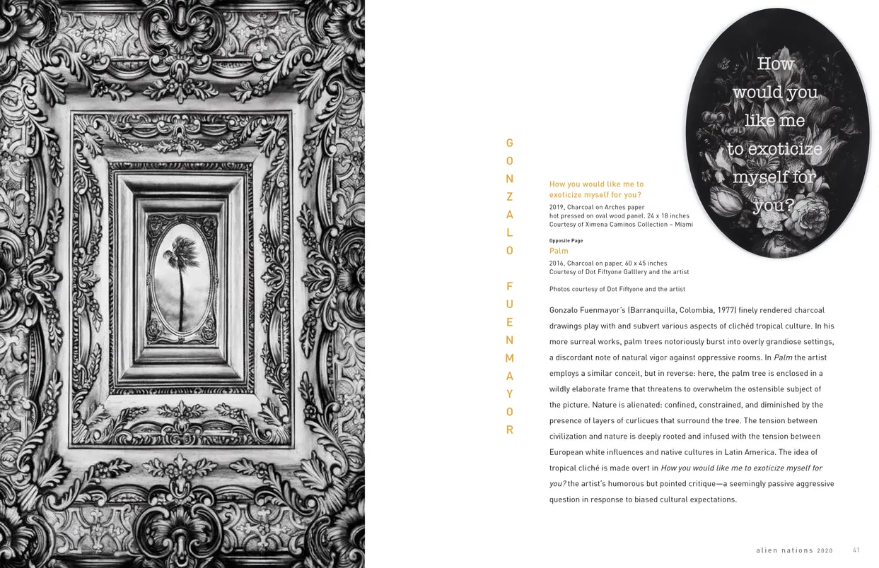 Alien Nations 2020 exhibition catalog, pages 40-41