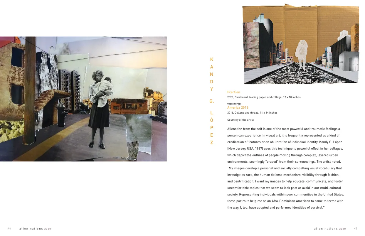 Alien Nations 2020 exhibition catalog, pages 44-45