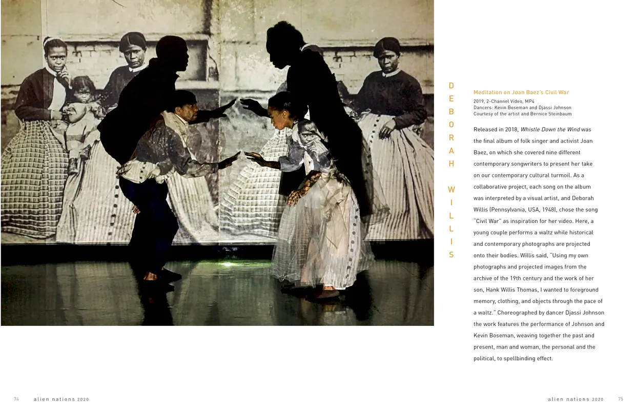 Alien Nations 2020 exhibition catalog, pages 74-75