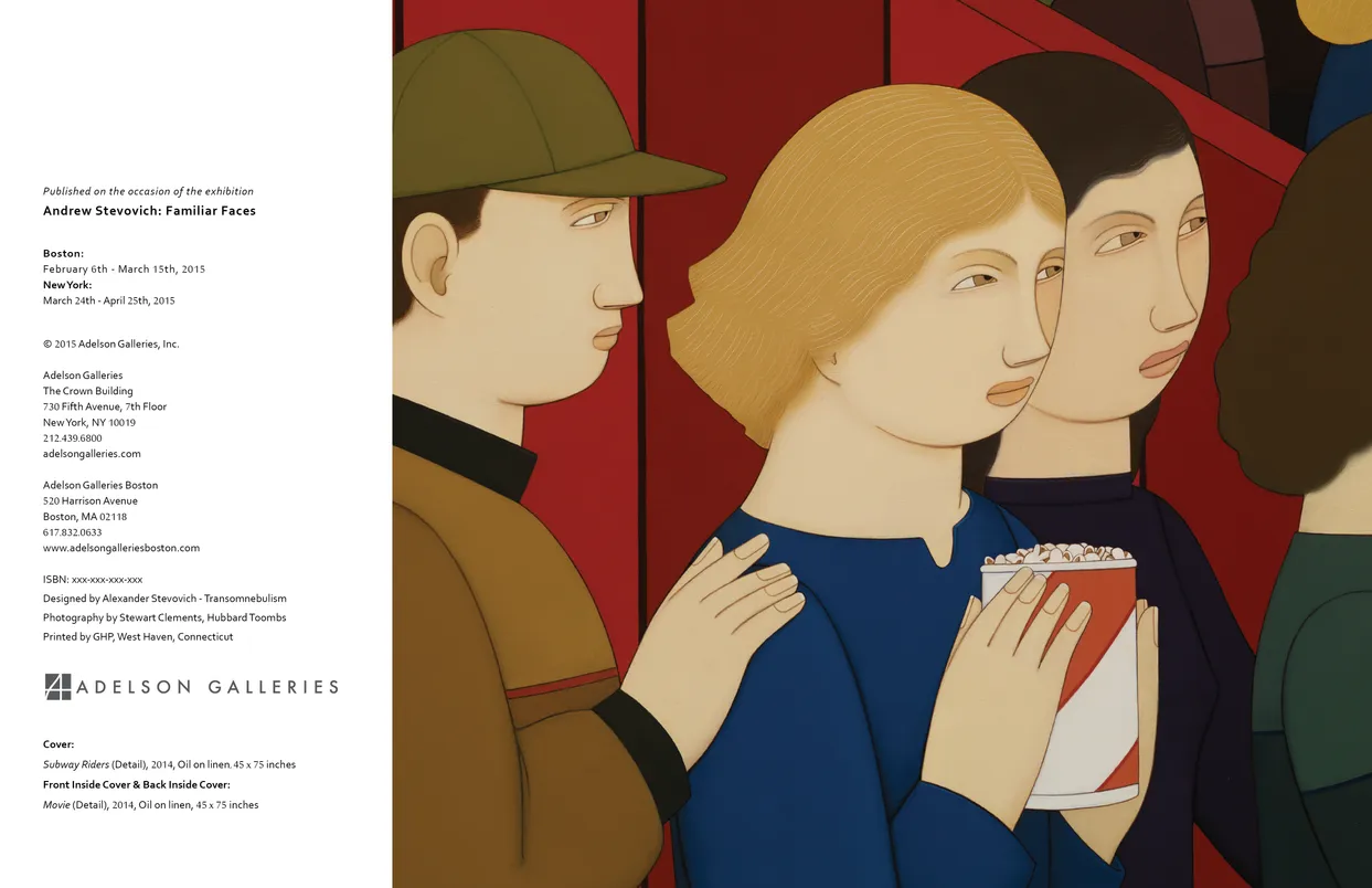 Andrew Stevovich Familiar Faces exhibition catalog, inside back cover