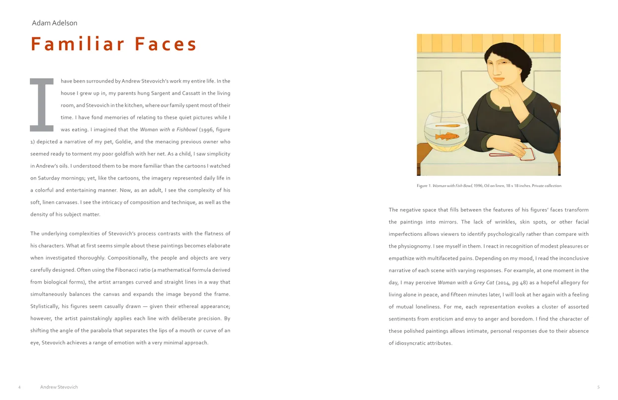 Andrew Stevovich Familiar Faces exhibition catalog, pages 4-5