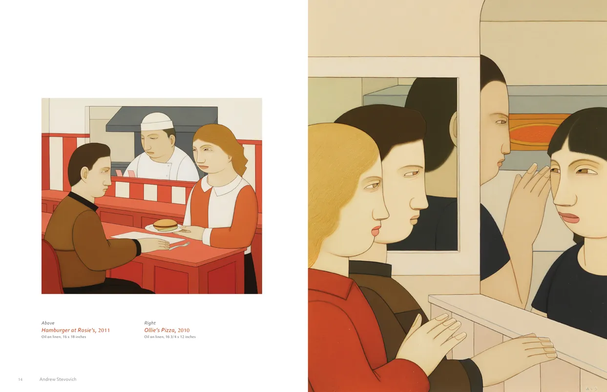 Andrew Stevovich Familiar Faces exhibition catalog, pages 14-15