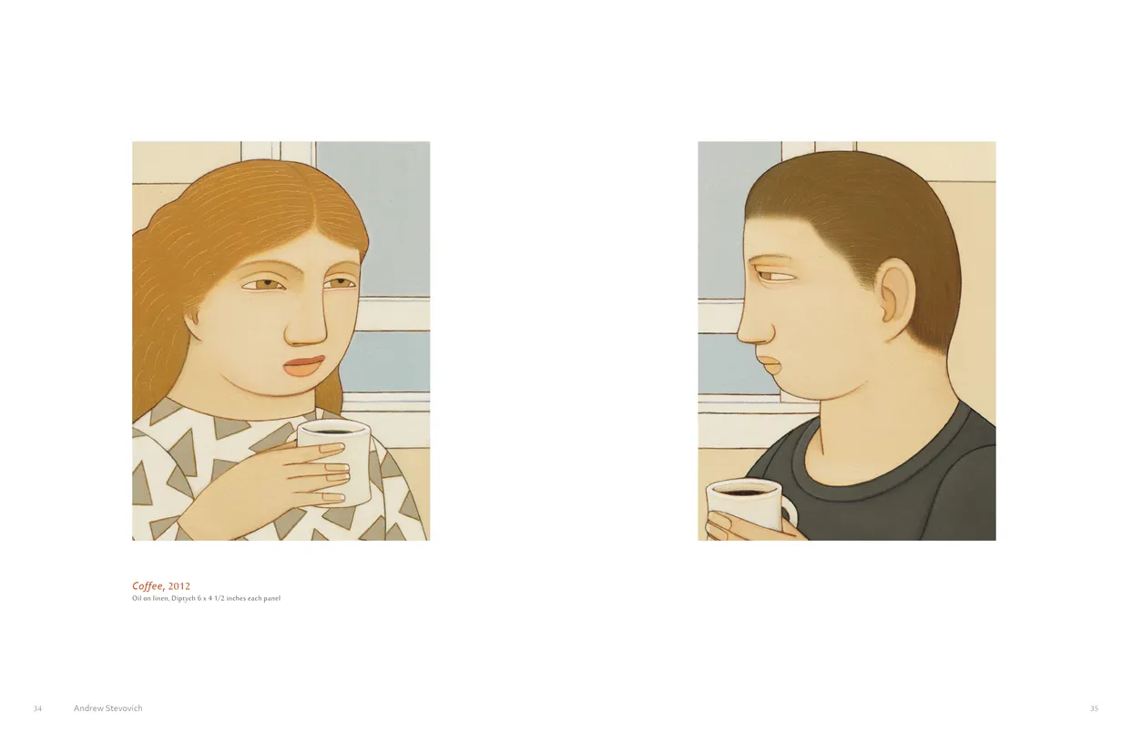 Andrew Stevovich Familiar Faces exhibition catalog, pages 34-35