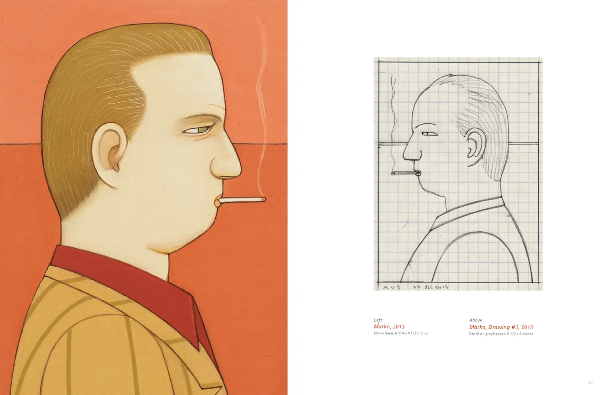 Andrew Stevovich Familiar Faces exhibition catalog, pages 36-37