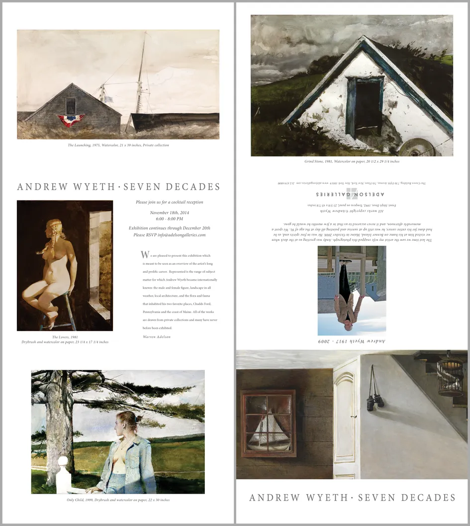 Folding brochure for the Andrew Wyeth: Seven Decades exhibition