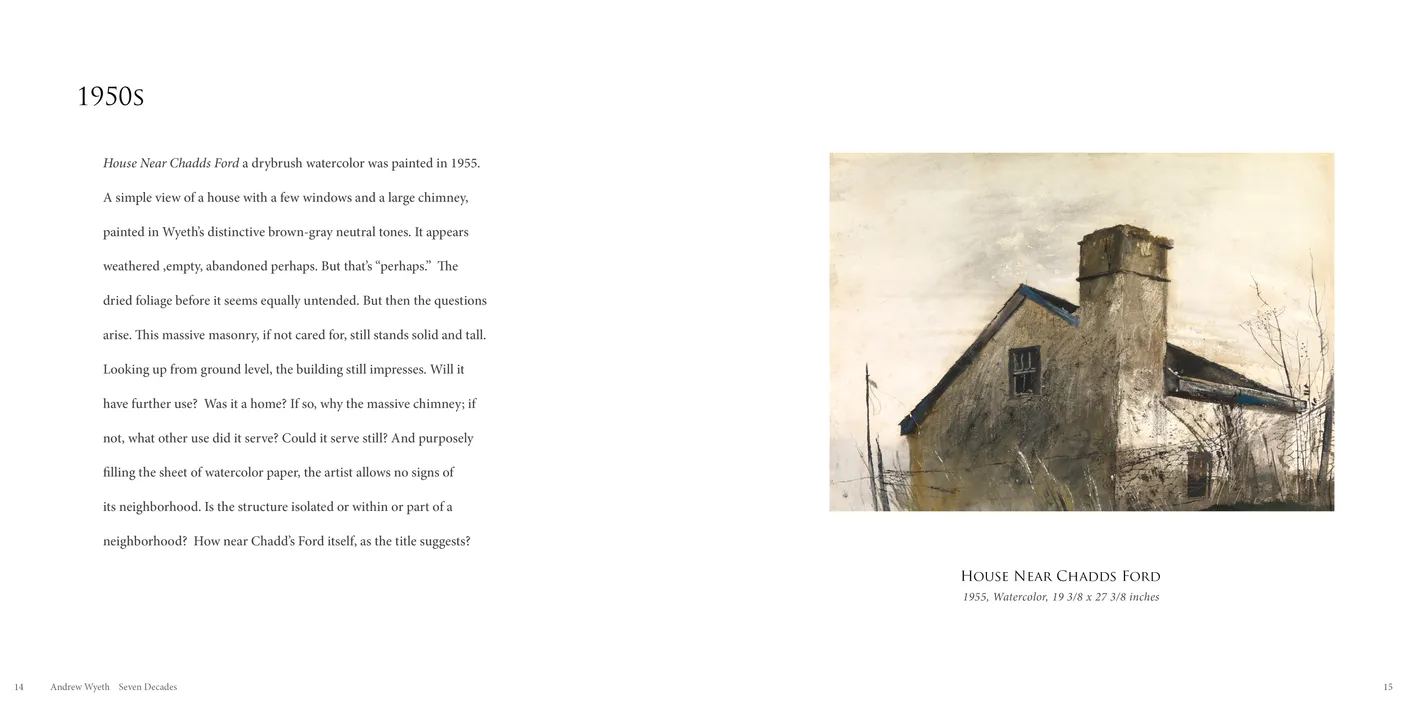 Andrew Wyeth: Seven Decades exhibition catalog, pages 14-15