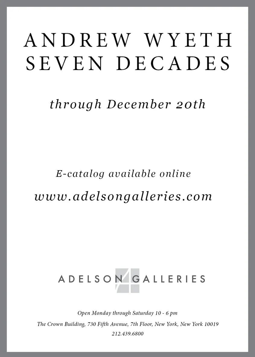 Andrew Wyeth: Seven Decades — New York Times print advertisement #5