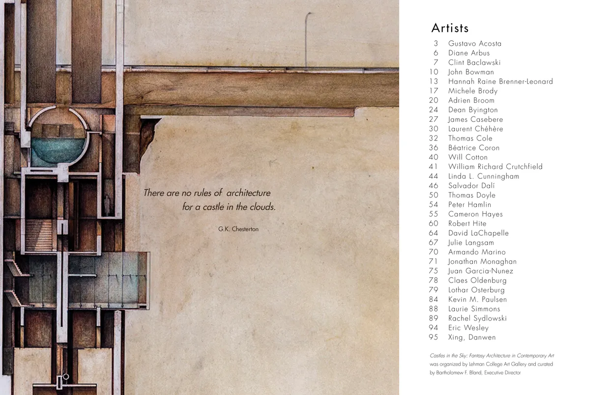 Castles in the Sky: Fantasy Architecture in Contemporary Art exhibition catalog, pages 10-11