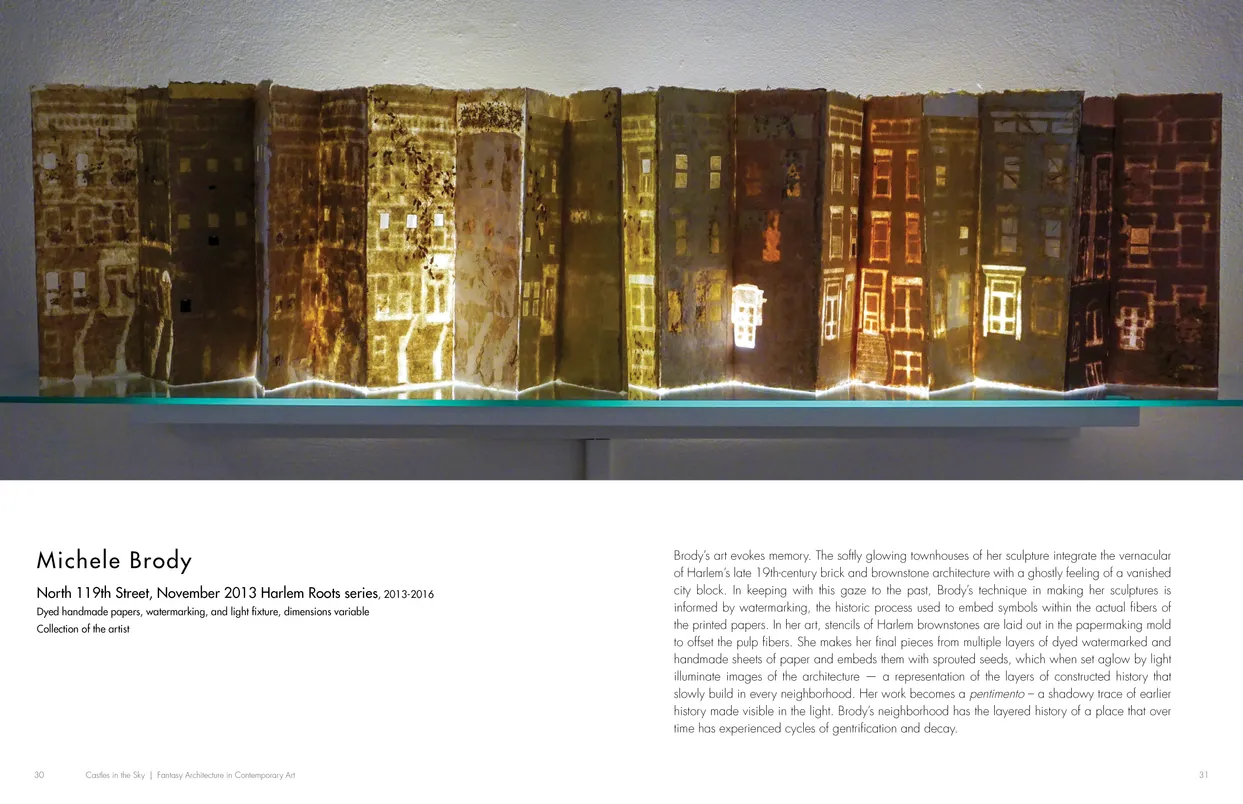 Castles in the Sky: Fantasy Architecture in Contemporary Art exhibition catalog, pages 30-31