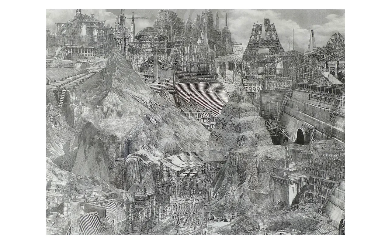 Castles in the Sky: Fantasy Architecture in Contemporary Art exhibition catalog, pages 38-39