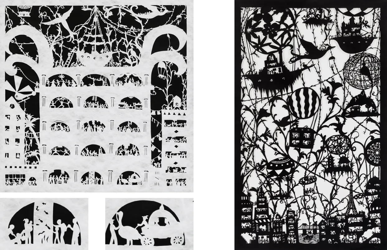 Castles in the Sky: Fantasy Architecture in Contemporary Art exhibition catalog, pages 50-51