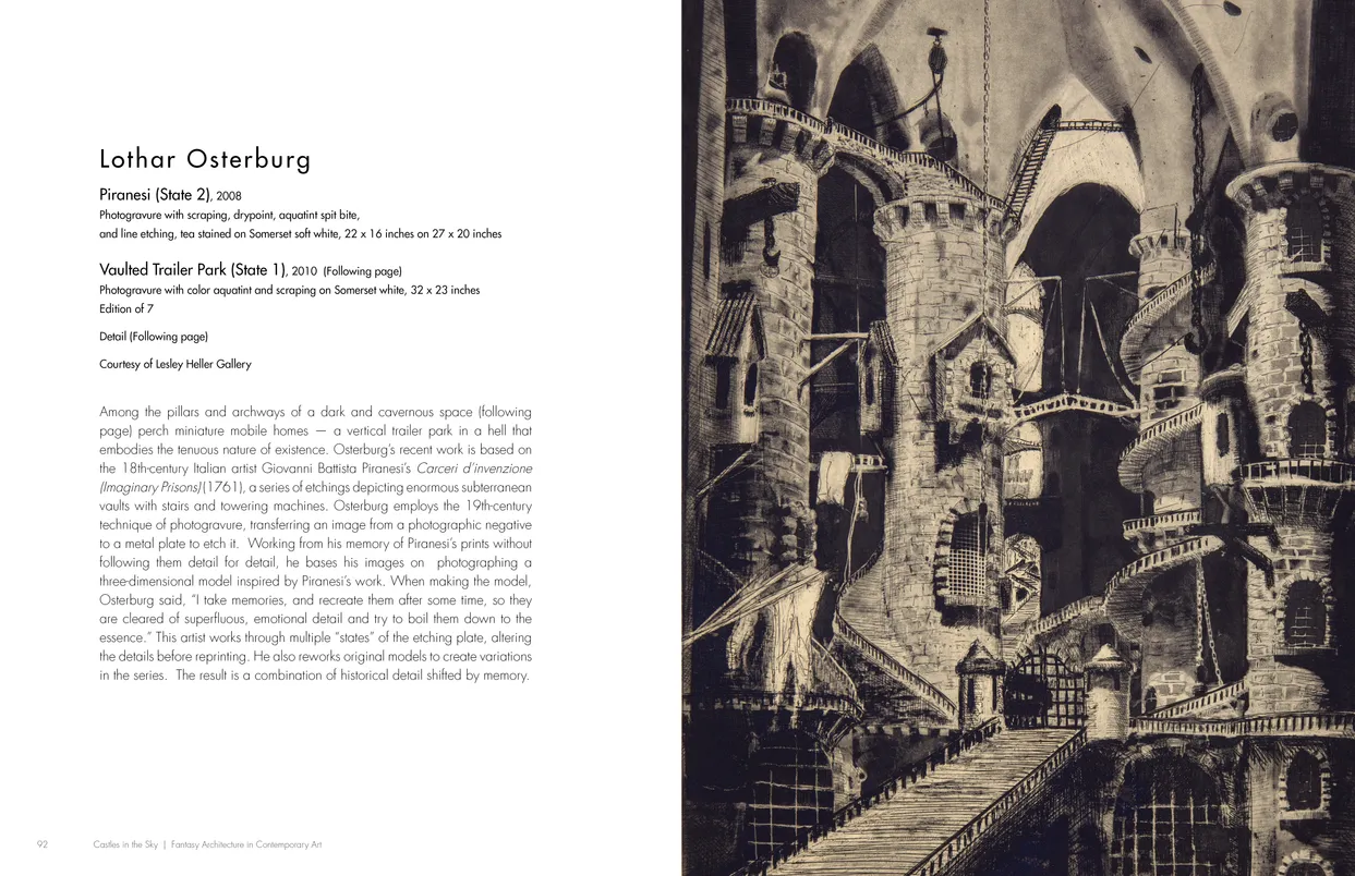 Castles in the Sky: Fantasy Architecture in Contemporary Art exhibition catalog, pages 92-93