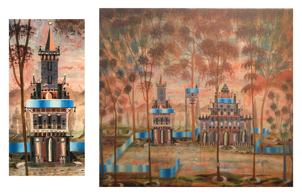 Castles in the Sky: Fantasy Architecture in Contemporary Art exhibition catalog, pages 98-99