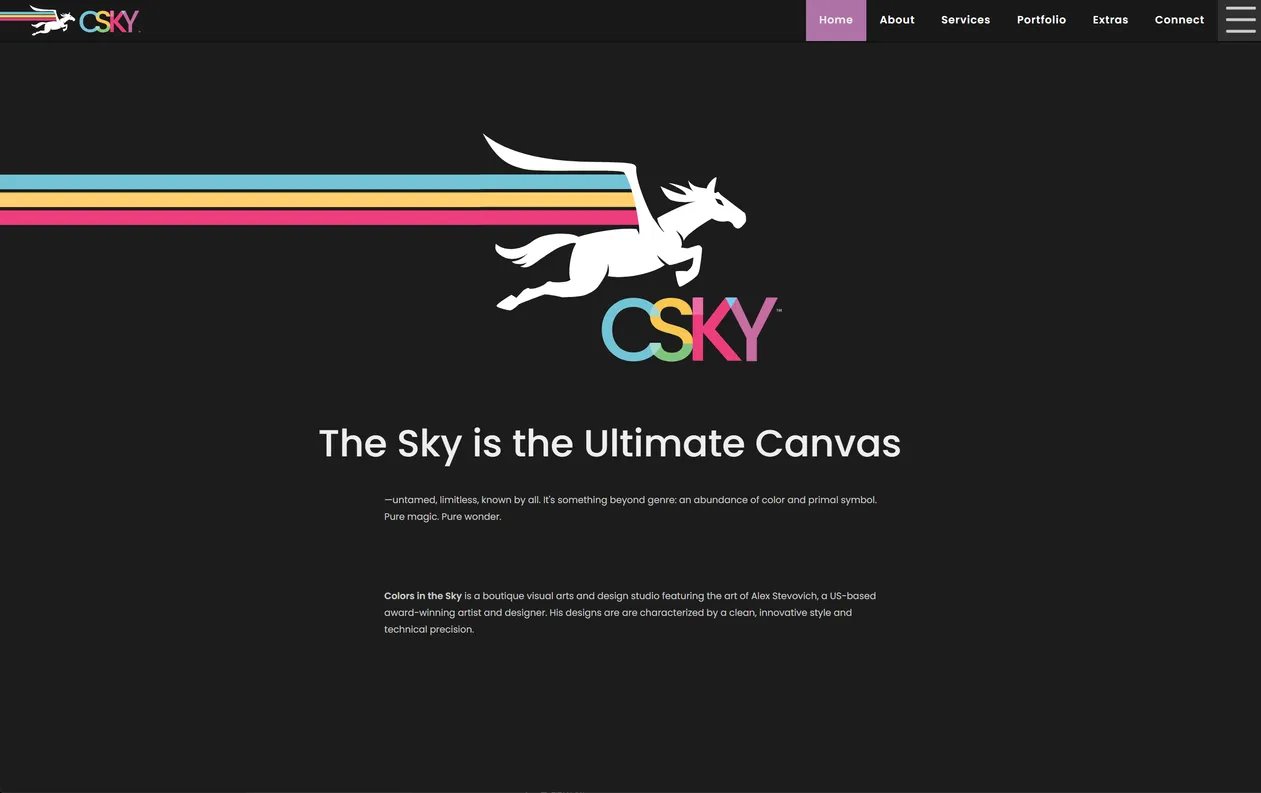 Colors in the Sky Website — Home Page