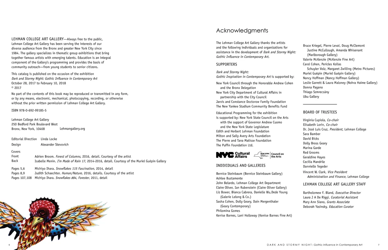 Dark and Stormy Night: Gothic Influence in Contemporary Art exhibition catalog, pages 6-7