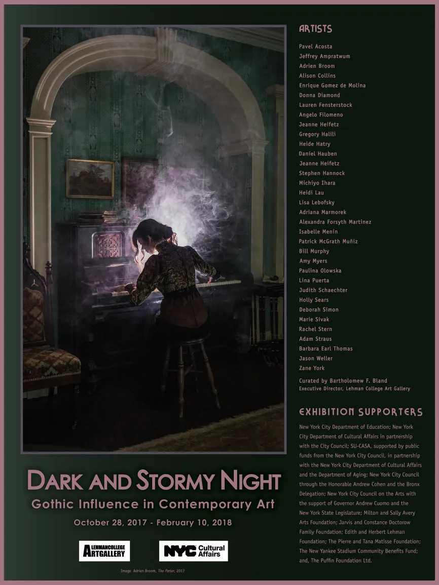 Credits panel for the Dark and Stormy Night exhibition