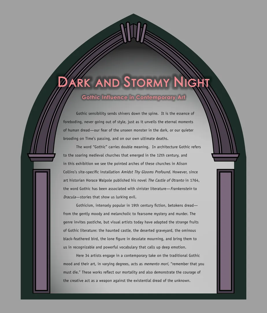 Intro panel for the Dark and Stormy Night exhibition
