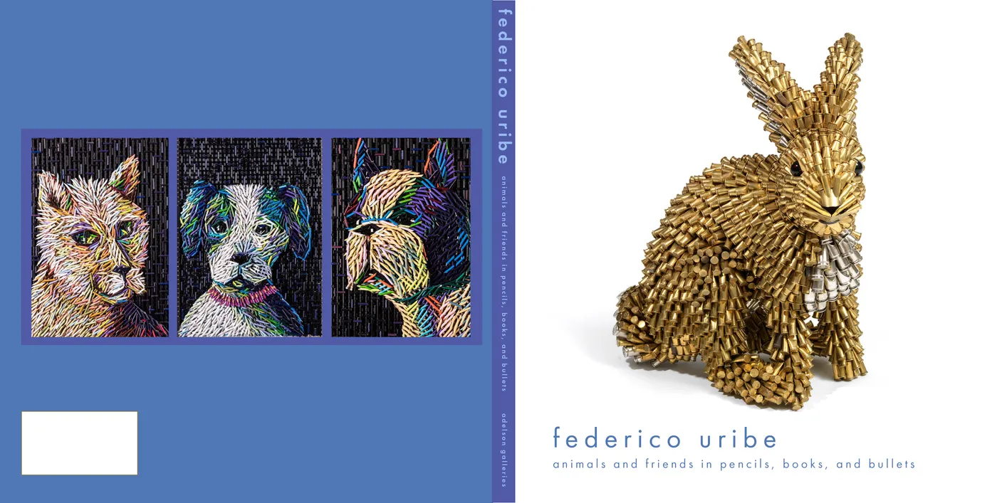 Federico Uribe: Animals and Friends in Pencils, Books, and Bullets exhibition catalog, cover