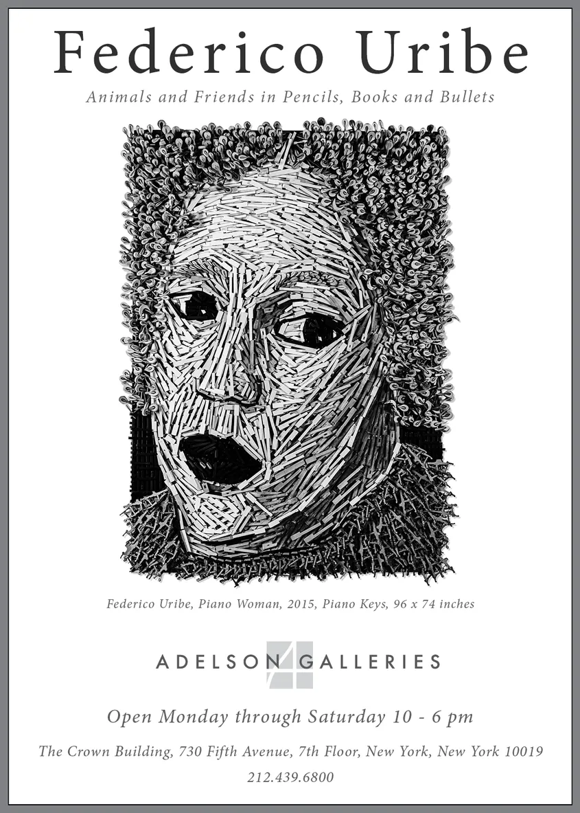 Federico Uribe: Animals and Friends in Pencils, Books, and Bullets — New York Times print advertisement #1