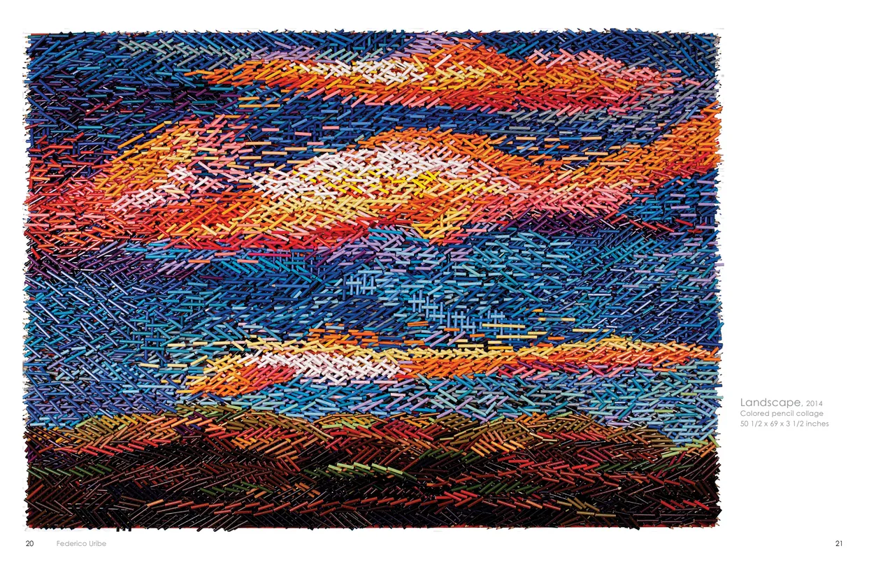 Federico Uribe Drawn in Pencils exhibition catalog, pages 20-21