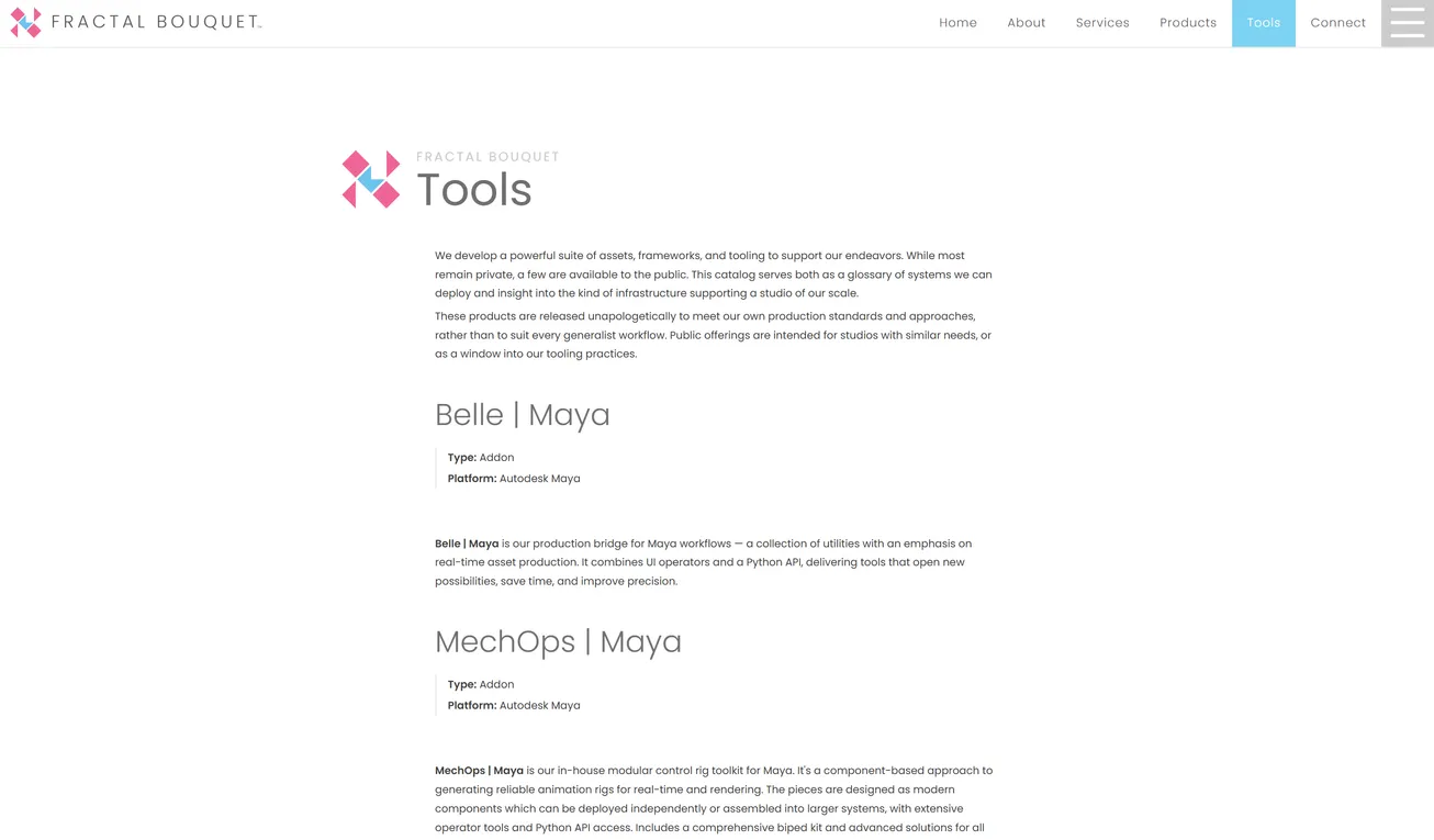 Fractal Bouquet Website — Home Page