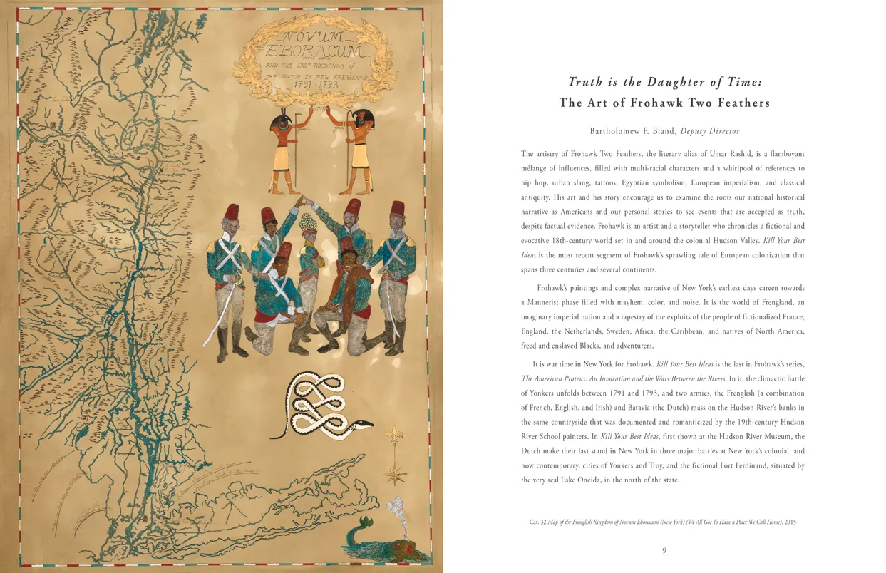 Frohawk Two Feathers Kill Your Best Ideas exhibition catalog, pages 8-9