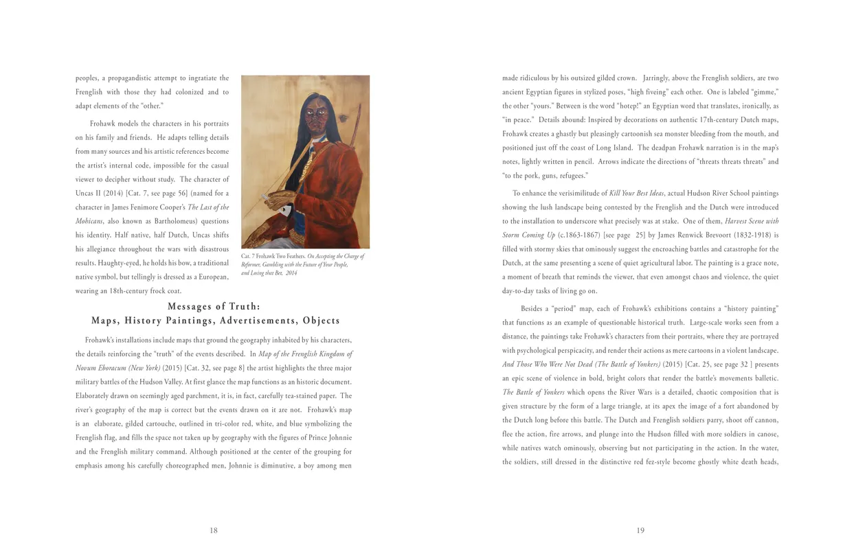 Frohawk Two Feathers Kill Your Best Ideas exhibition catalog, pages 18-19