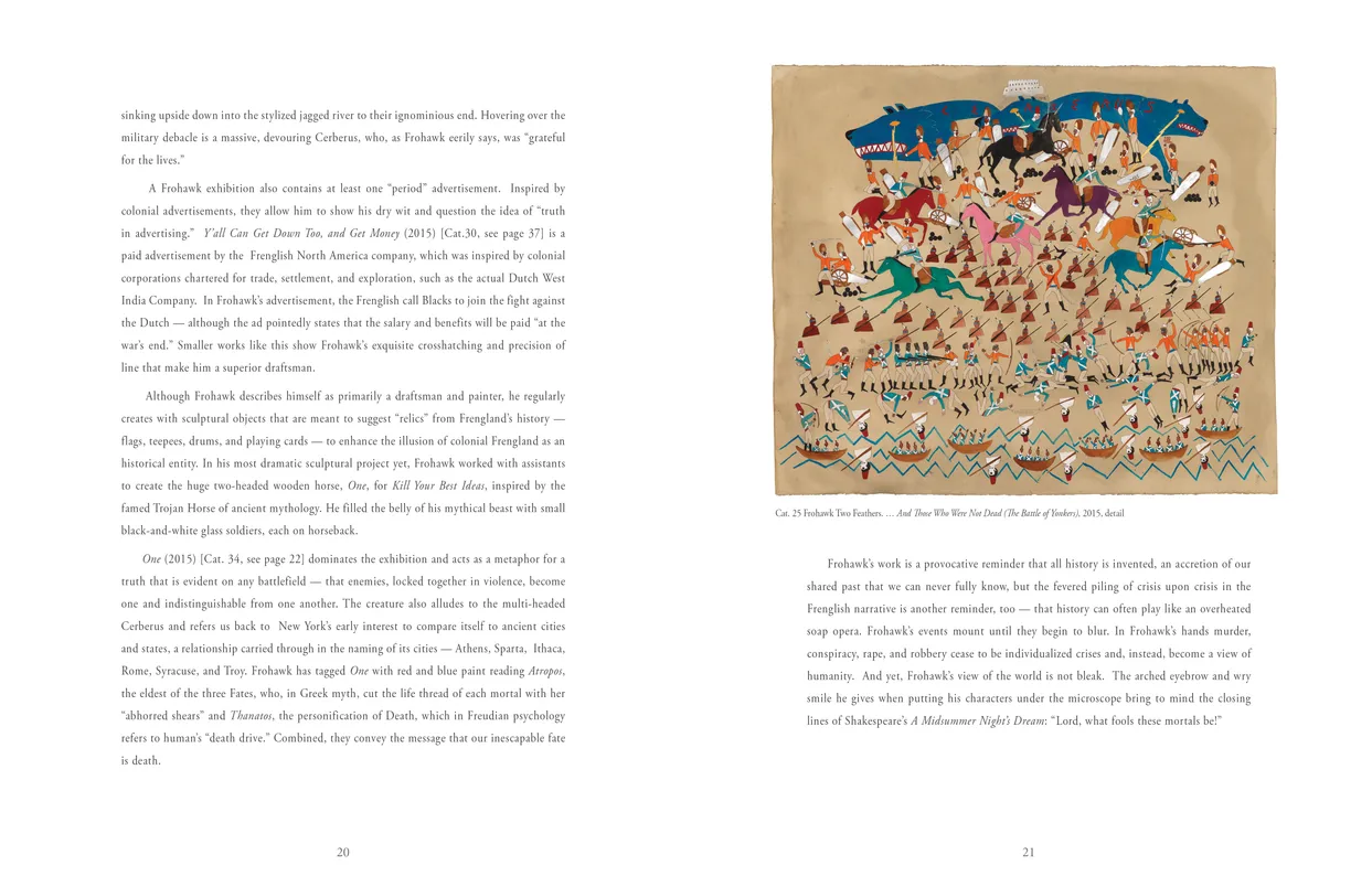 Frohawk Two Feathers Kill Your Best Ideas exhibition catalog, pages 20-21