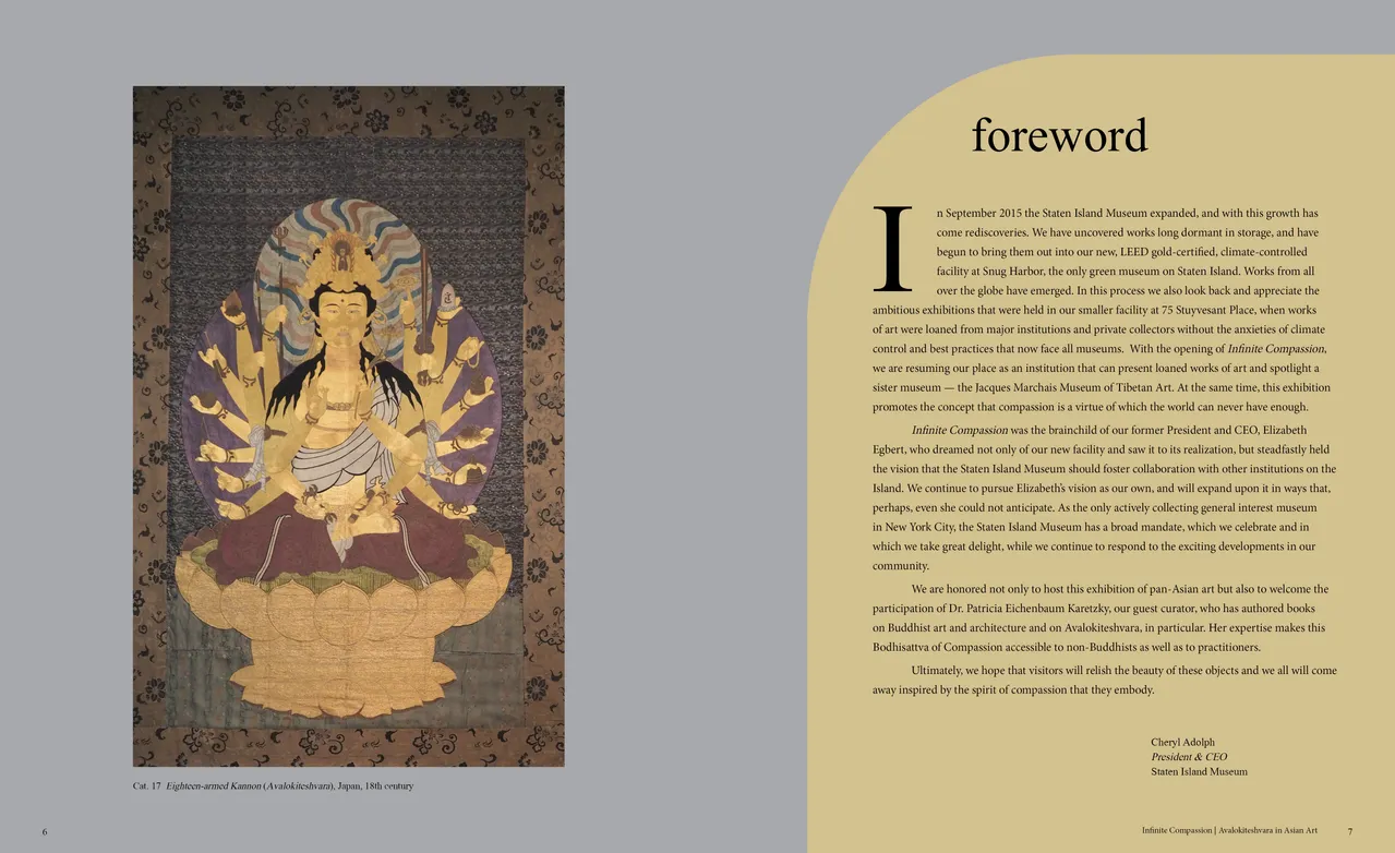Infinite Compassion: Avalokiteshvara in Asian Art exhibition catalog, pages 6-7