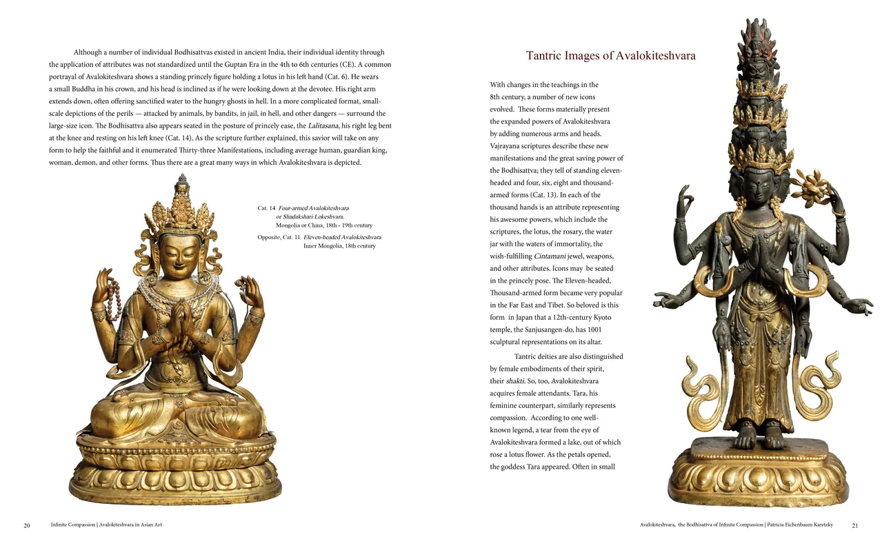 Infinite Compassion: Avalokiteshvara in Asian Art exhibition catalog, pages 20-21