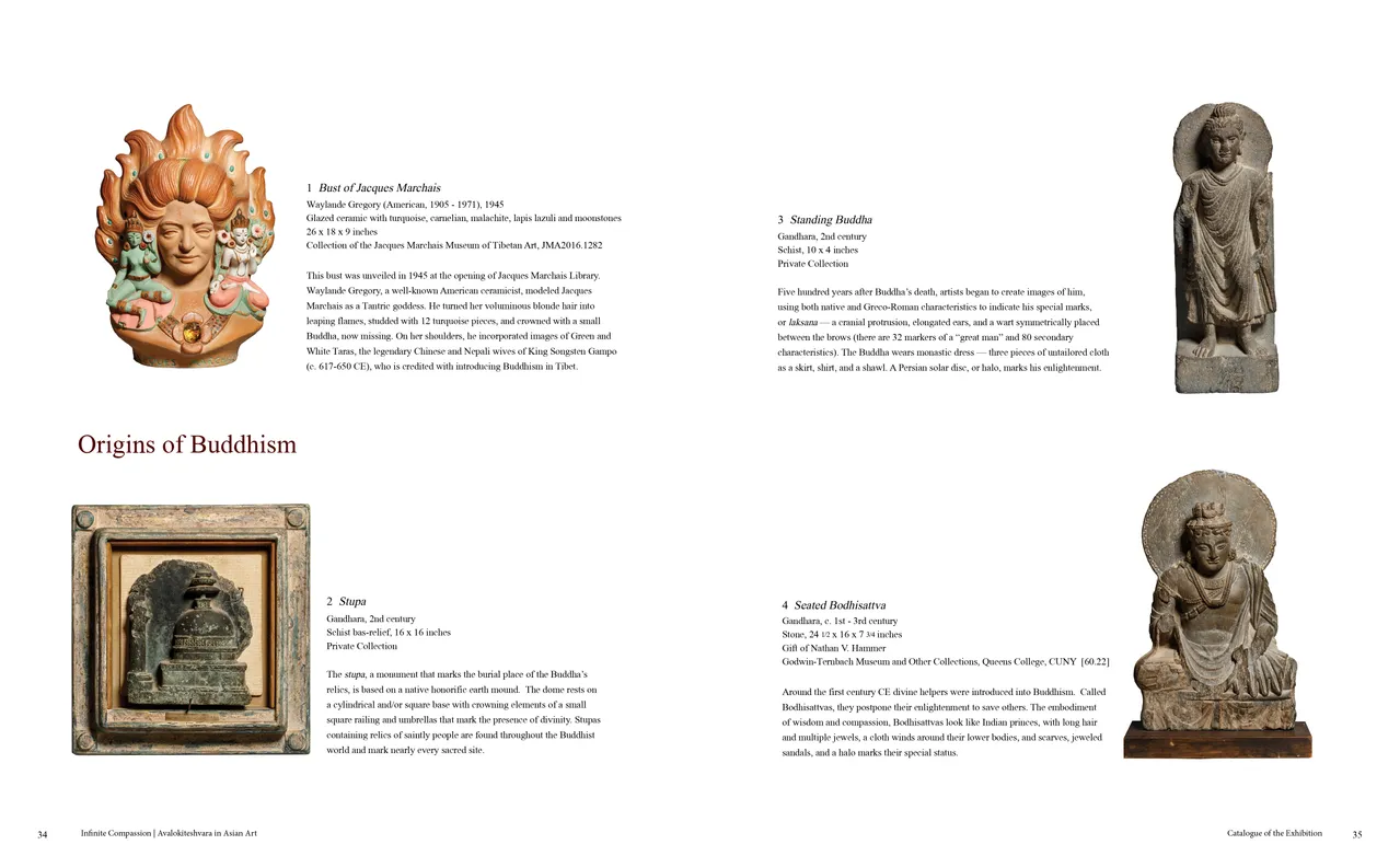Infinite Compassion: Avalokiteshvara in Asian Art exhibition catalog, pages 34-35