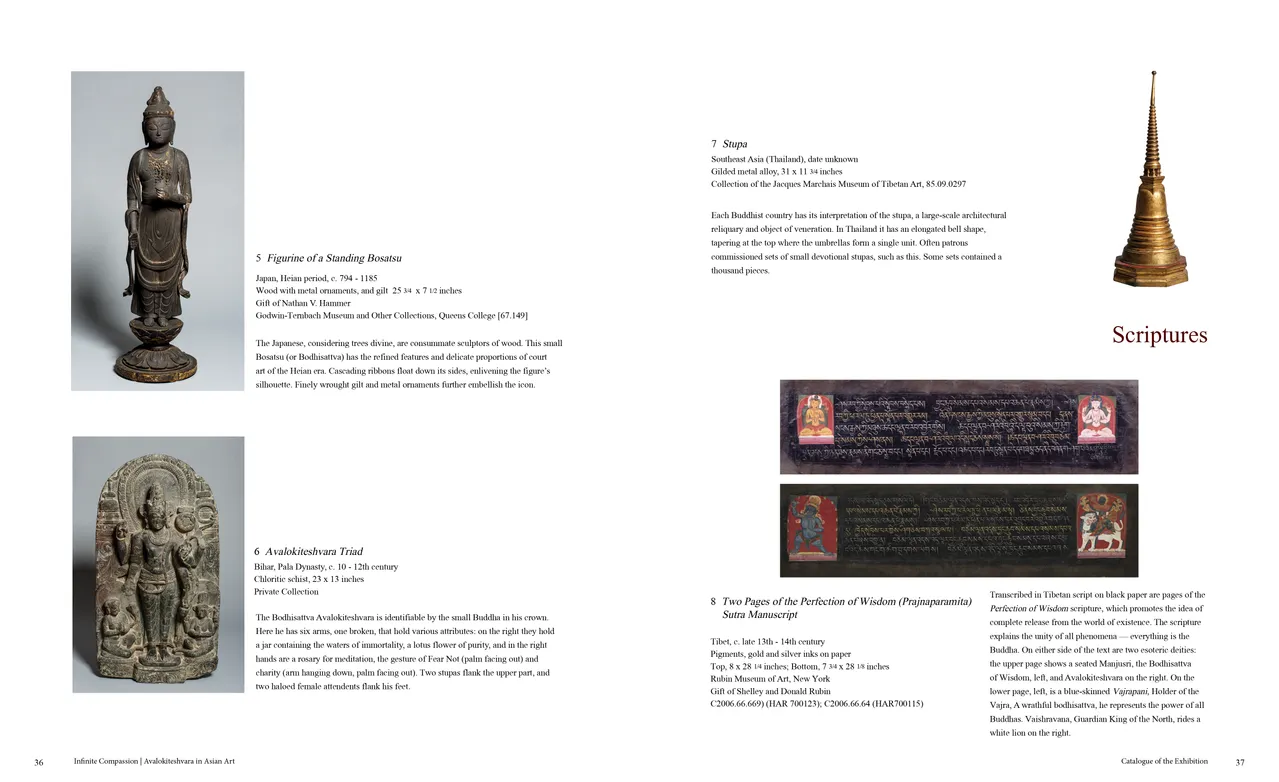 Infinite Compassion: Avalokiteshvara in Asian Art exhibition catalog, pages 36-37
