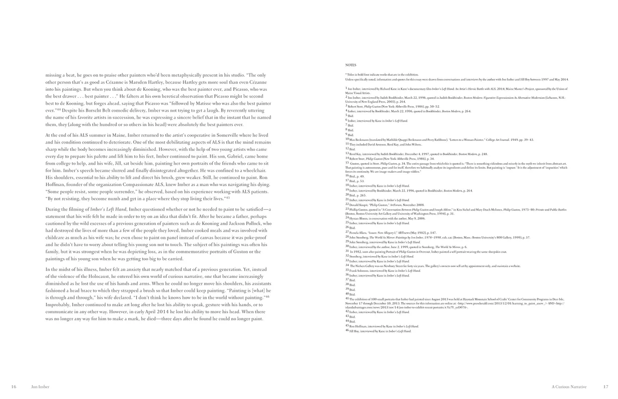 Jon Imber exhibition catalog, pages 16-17