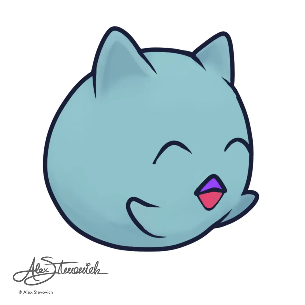 Blue Kawaii Blobby Slime illustration