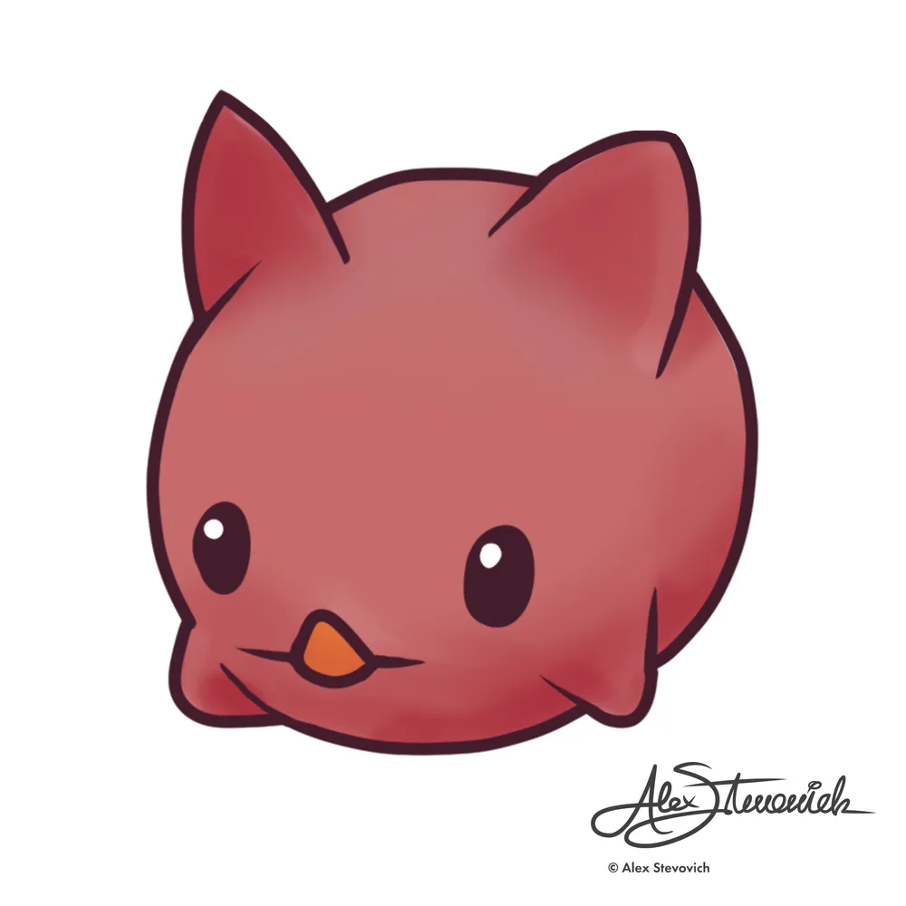 Red Kawaii Blobby Slime illustration
