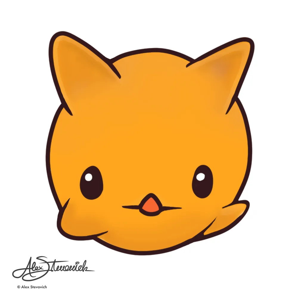 Yellow Kawaii Blobby Slime illustration