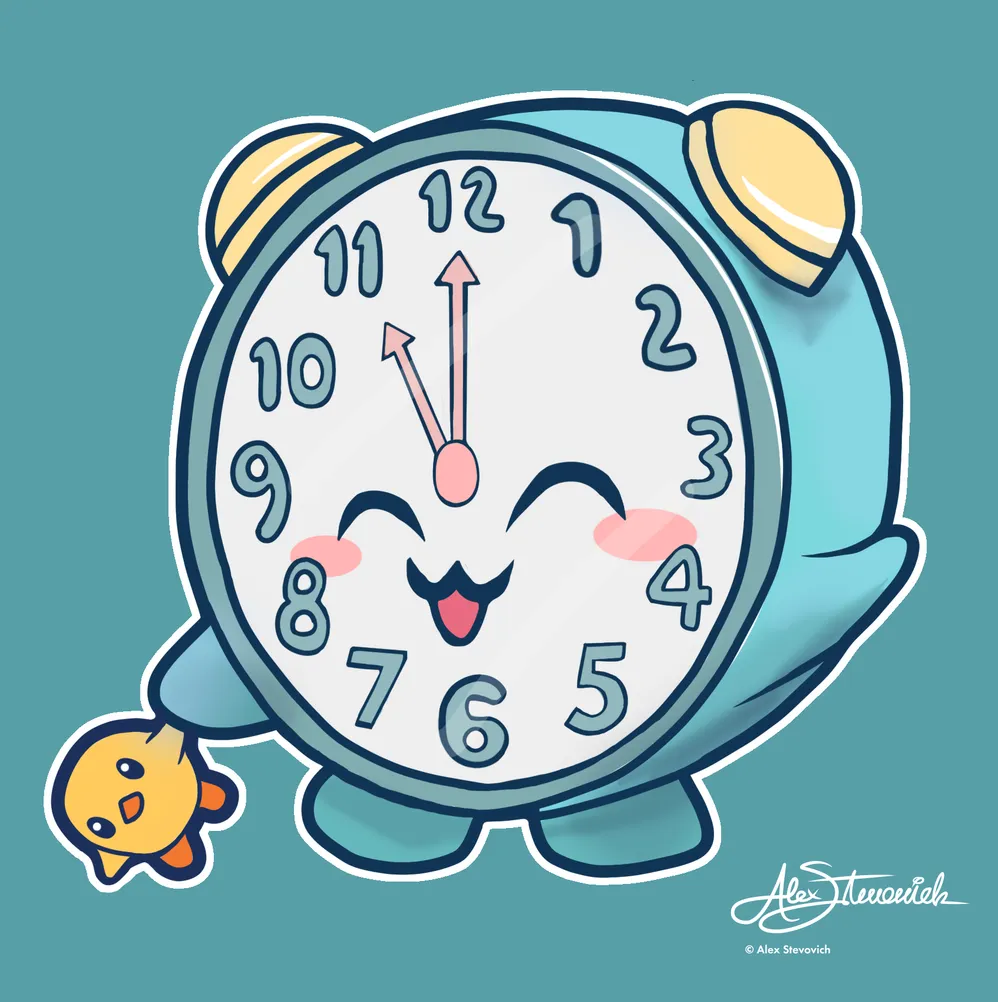 Kawaii Clock #2 Illustration