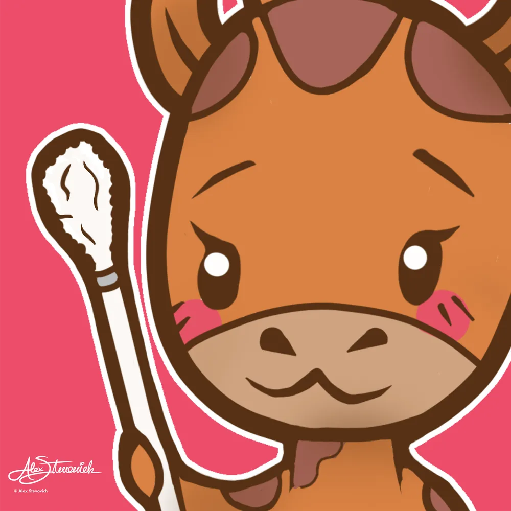 Kawaii Giraffe #3 Illustration, detail