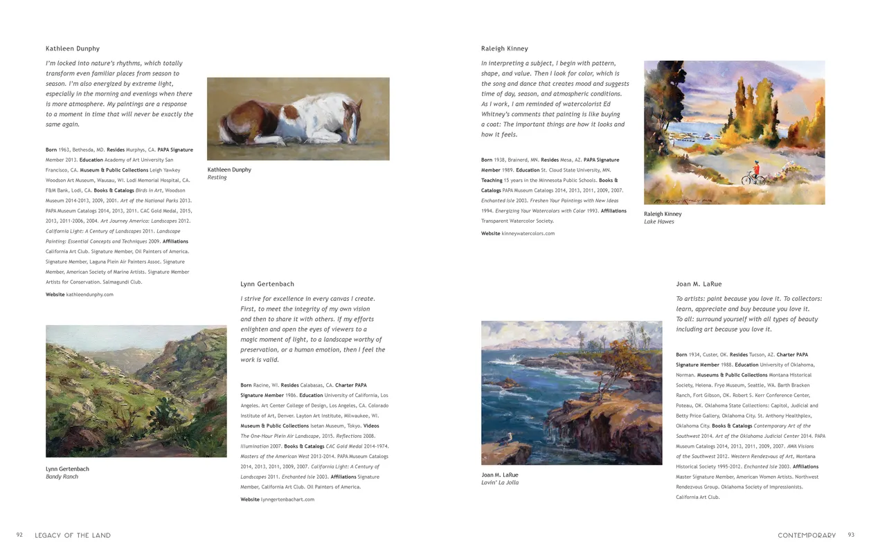 Legacy of the Land exhibition catalog, pages 92-93