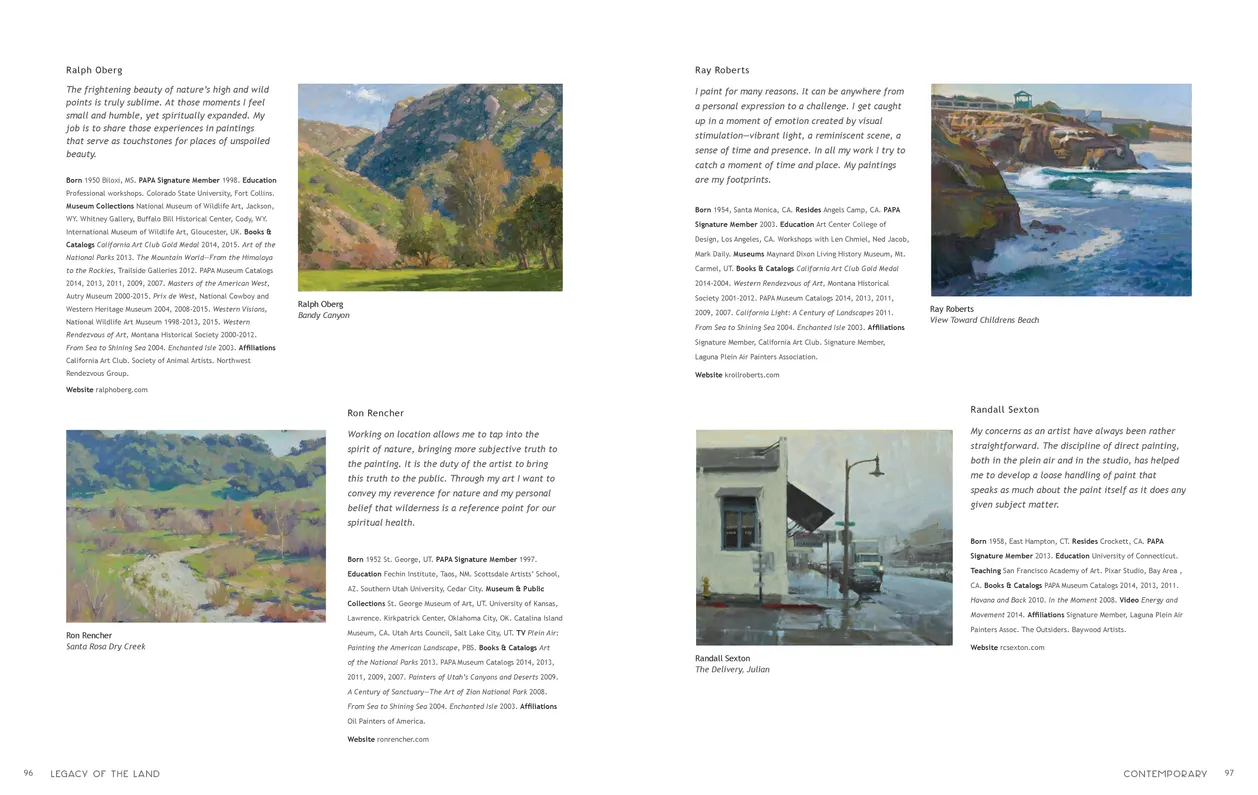 Legacy of the Land exhibition catalog, pages 96-97